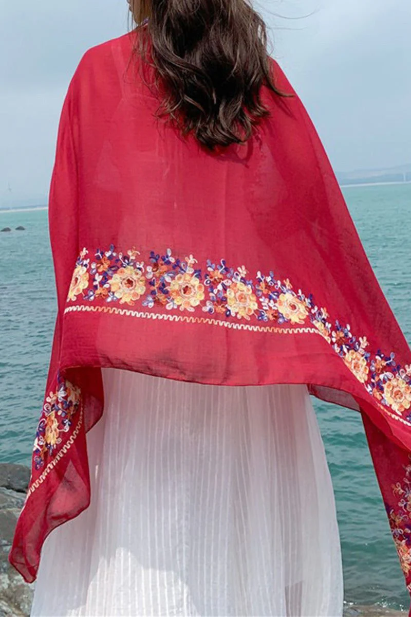 Embroidered Travel-Must Versatile Shawl - Image 4