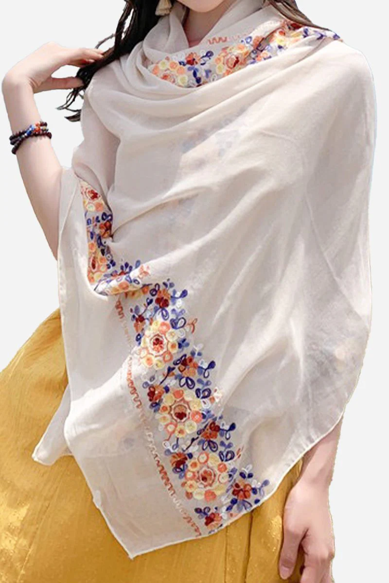 Embroidered Travel-Must Versatile Shawl - Image 6