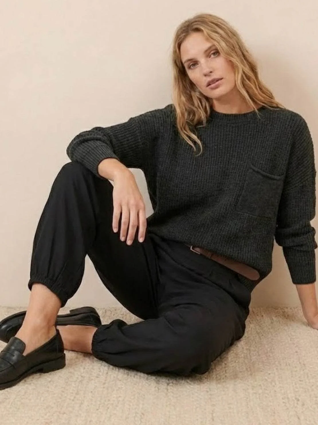 European Minimalism: Relaxed Sweater Top And Trouser Set - Image 29