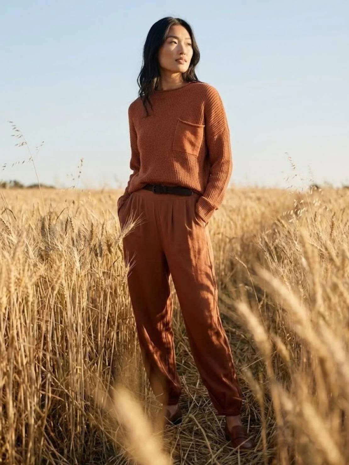 European Minimalism: Relaxed Sweater Top And Trouser Set - Image 36