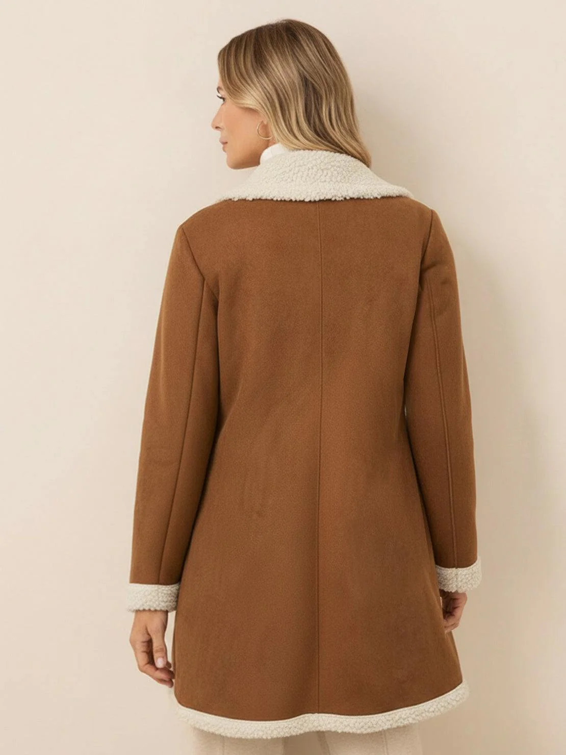 Faux Suede Sherpa Coat - Image 15