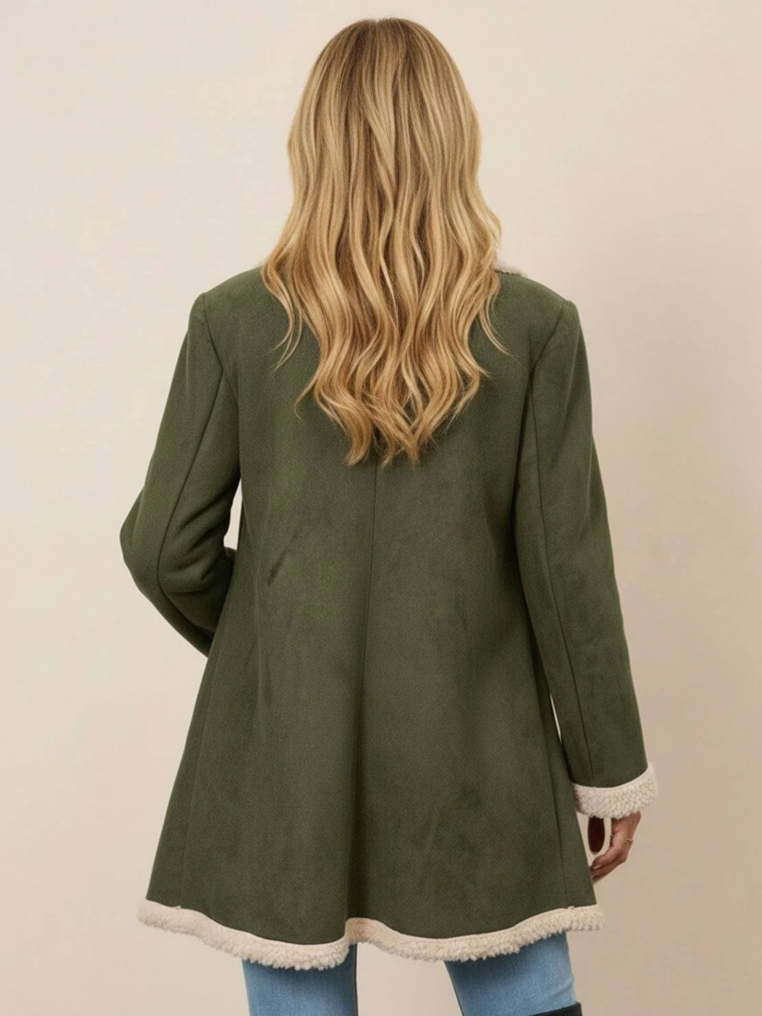 Faux Suede Sherpa Coat - Image 9