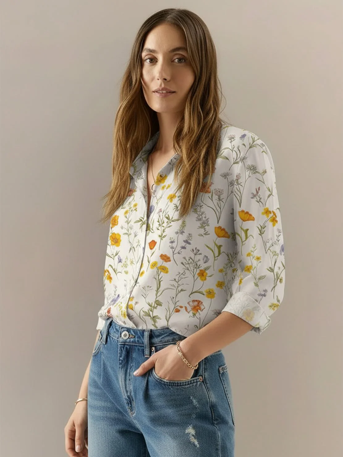 Floral Button-Down Shirt - Image 3