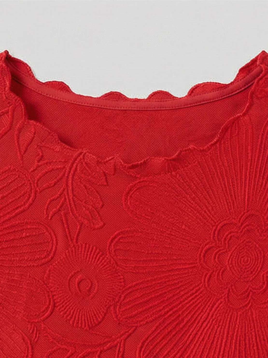 Floral Jacquard Pleated Top - Image 30