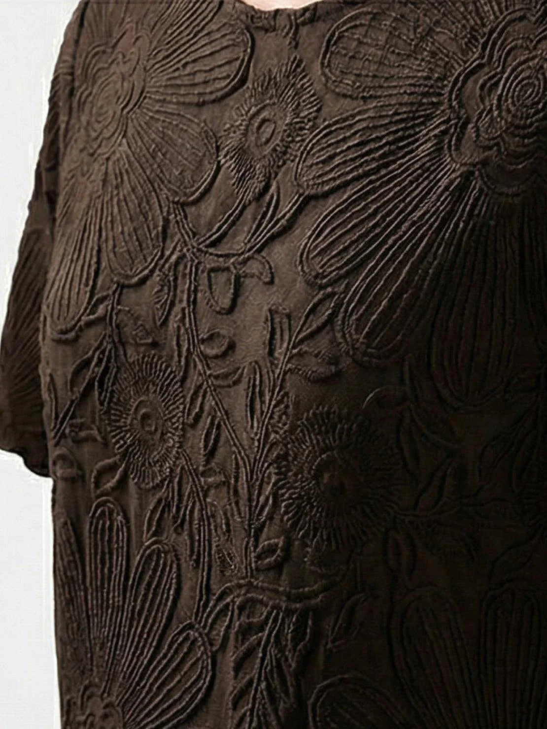 Floral Jacquard Pleated Top - Image 36