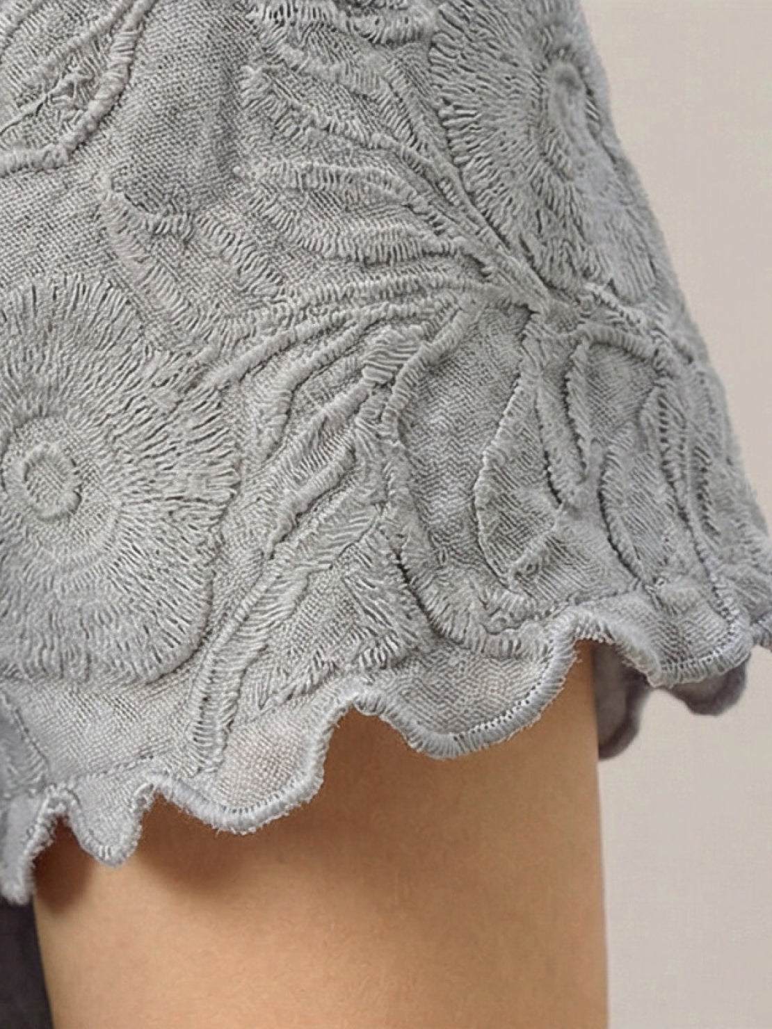 Floral Jacquard Pleated Top - Image 42