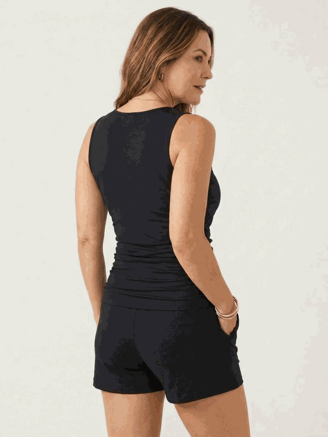 High-Neck Ruched Tankini Set - Image 16