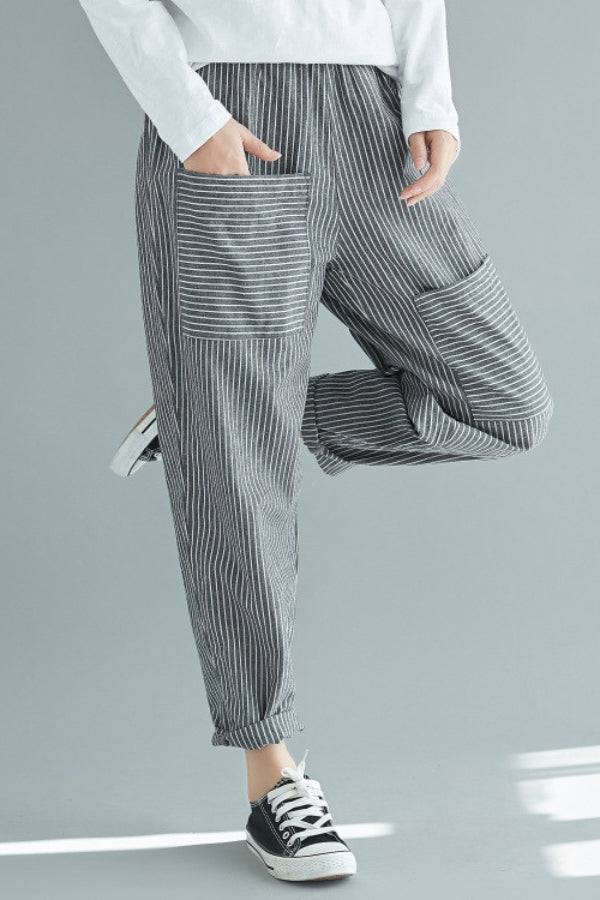 High Waist Striped Chic Comfort Pants - Image 5