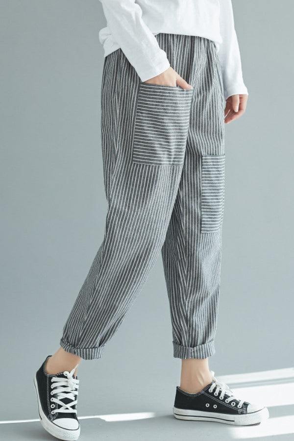 High Waist Striped Chic Comfort Pants - Image 8