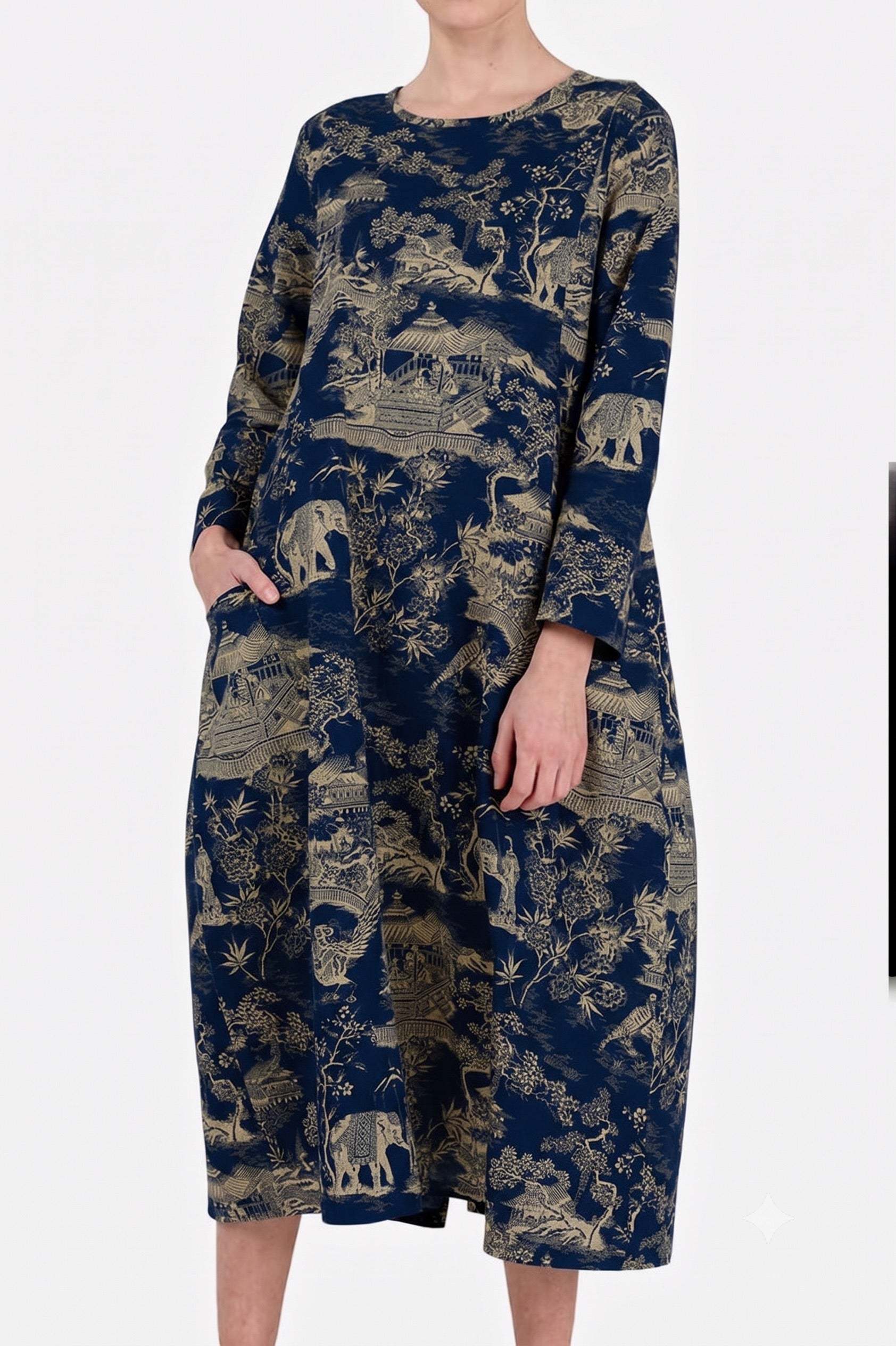 Japanese Porcelain Print Dress - Image 11