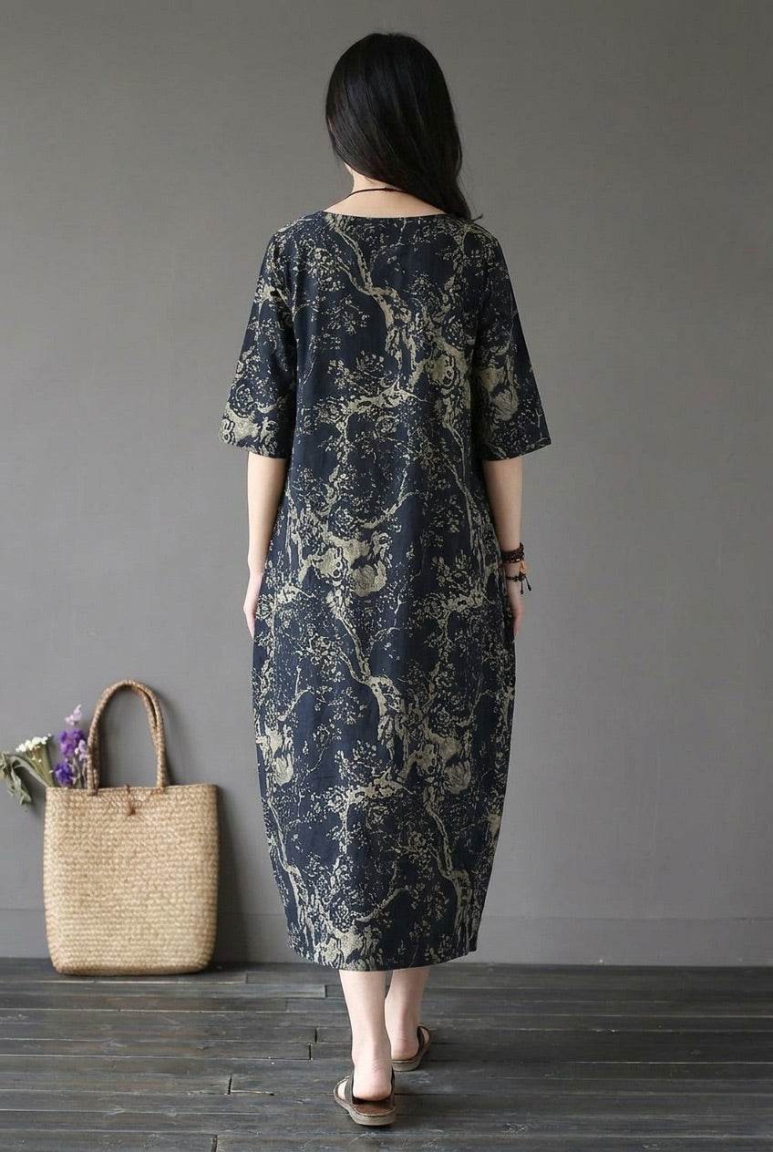 Japanese Porcelain Print Dress - Image 13