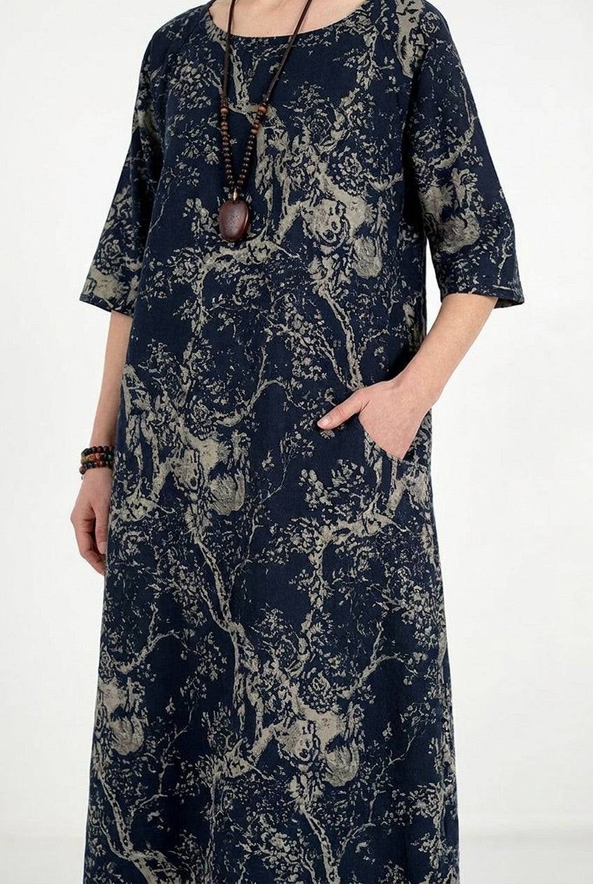 Japanese Porcelain Print Dress - Image 20