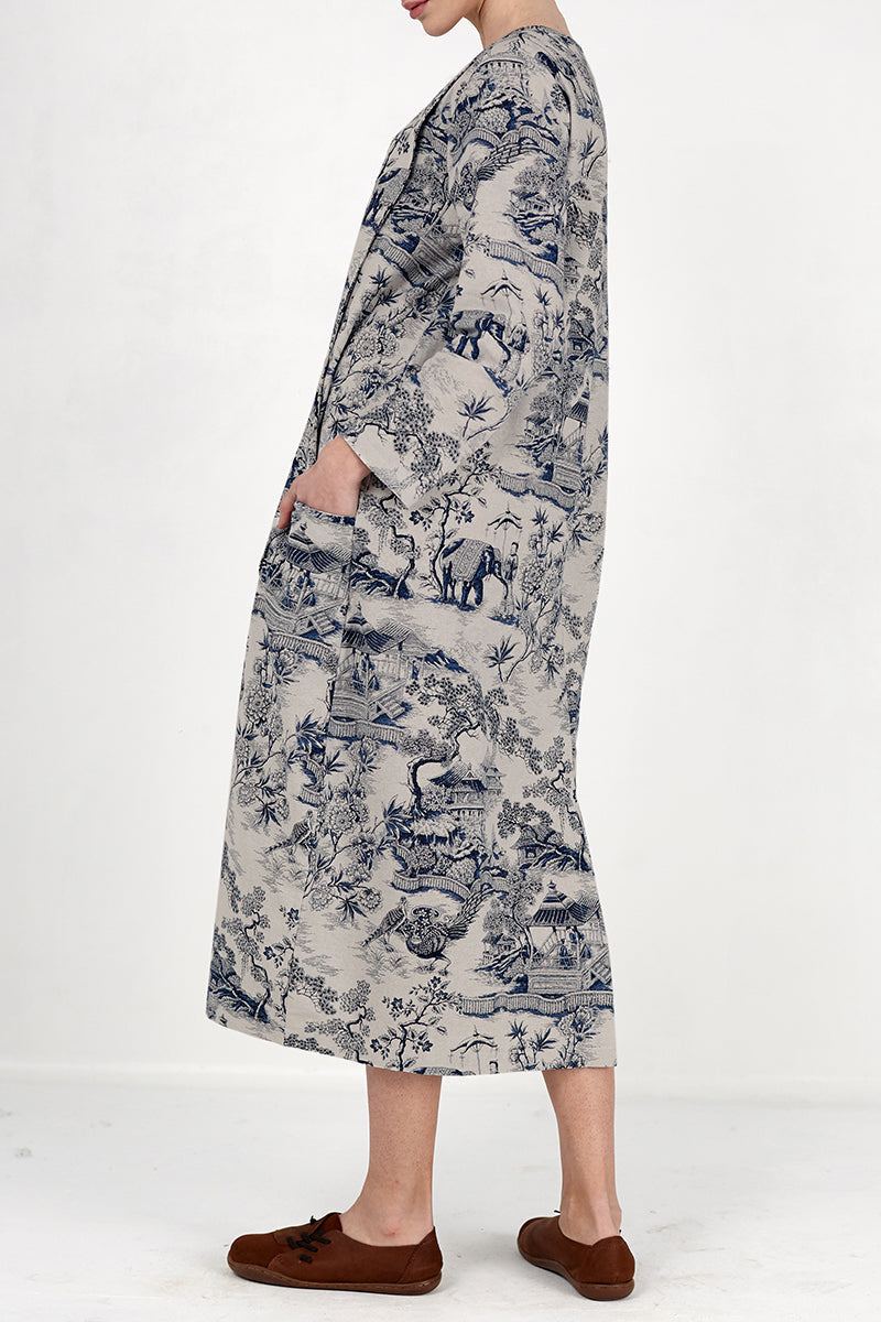 Japanese Porcelain Print Dress - Image 6
