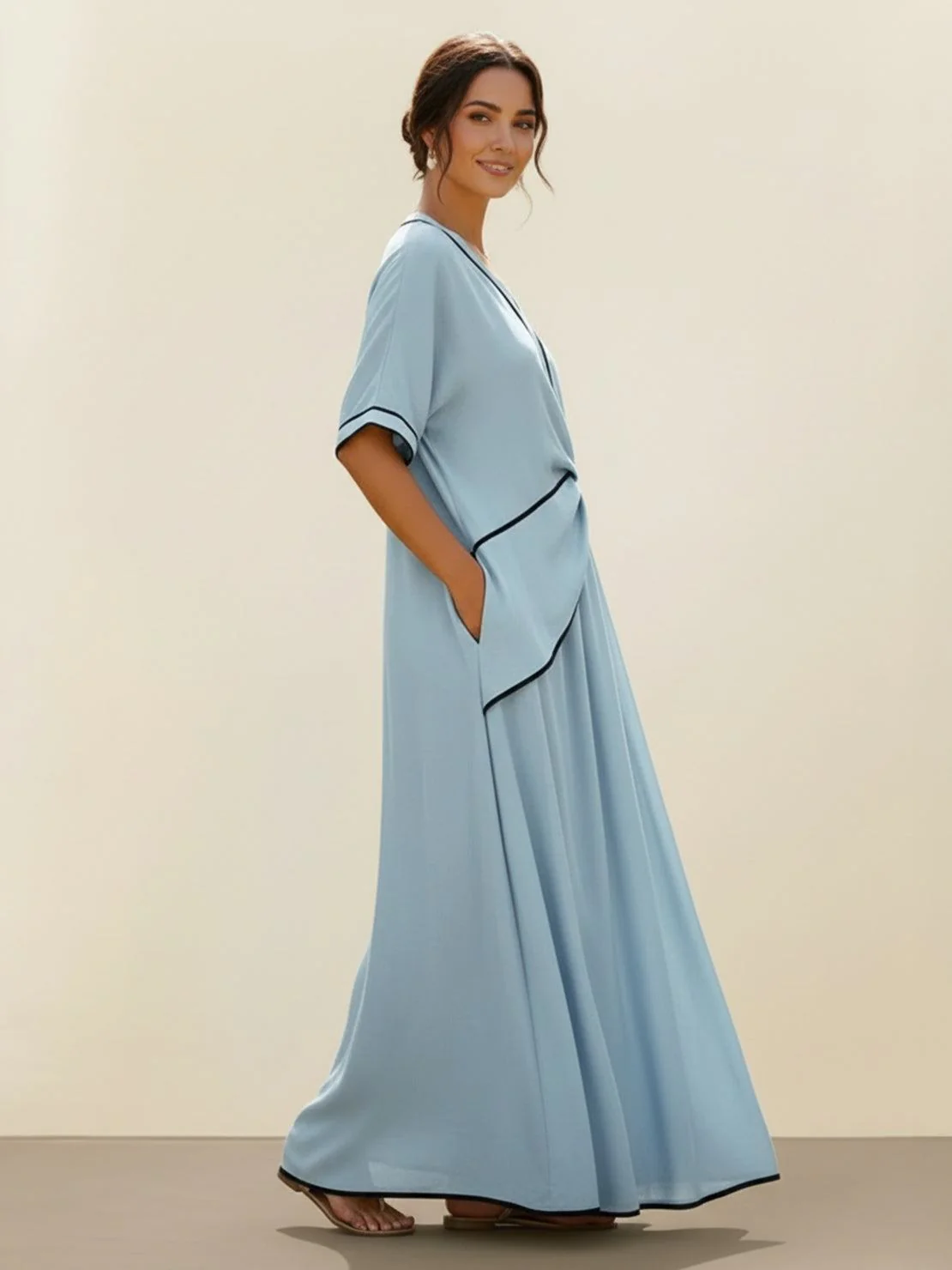 Knot-Waist Flowing Maxi Dress - Image 12