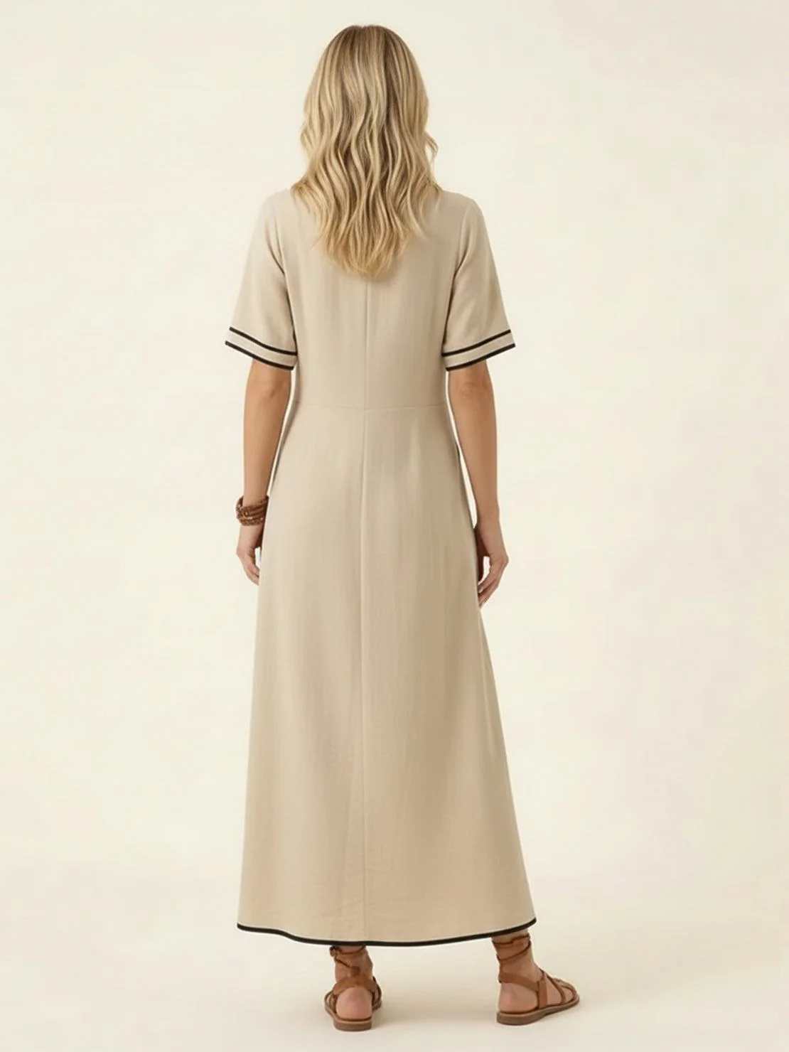 Knot-Waist Flowing Maxi Dress - Image 3