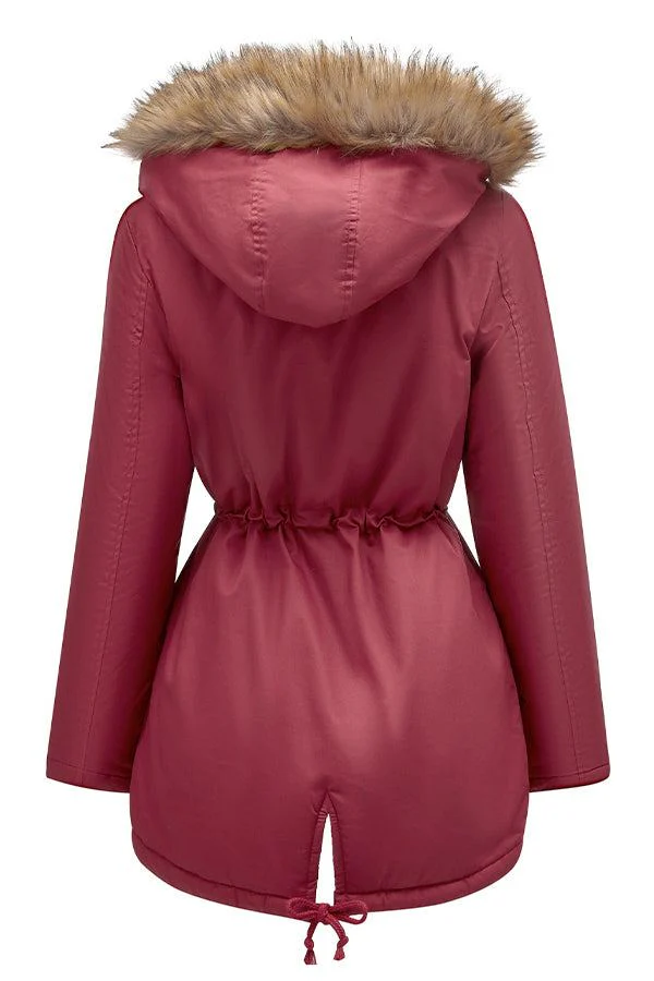Large Hooded Cotton Velvet Coat - Image 11