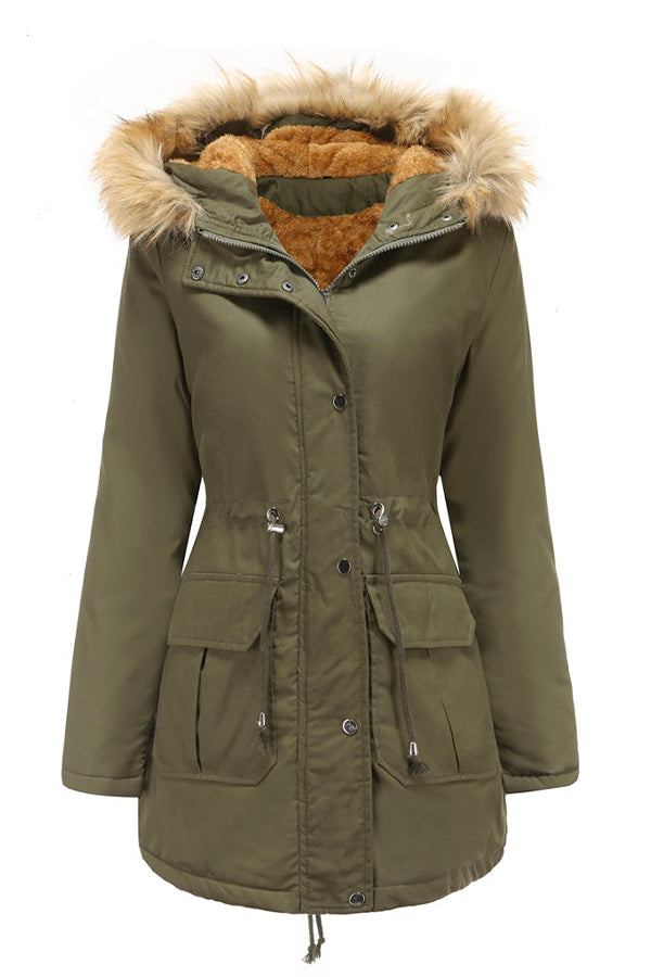 Large Hooded Cotton Velvet Coat - Image 8