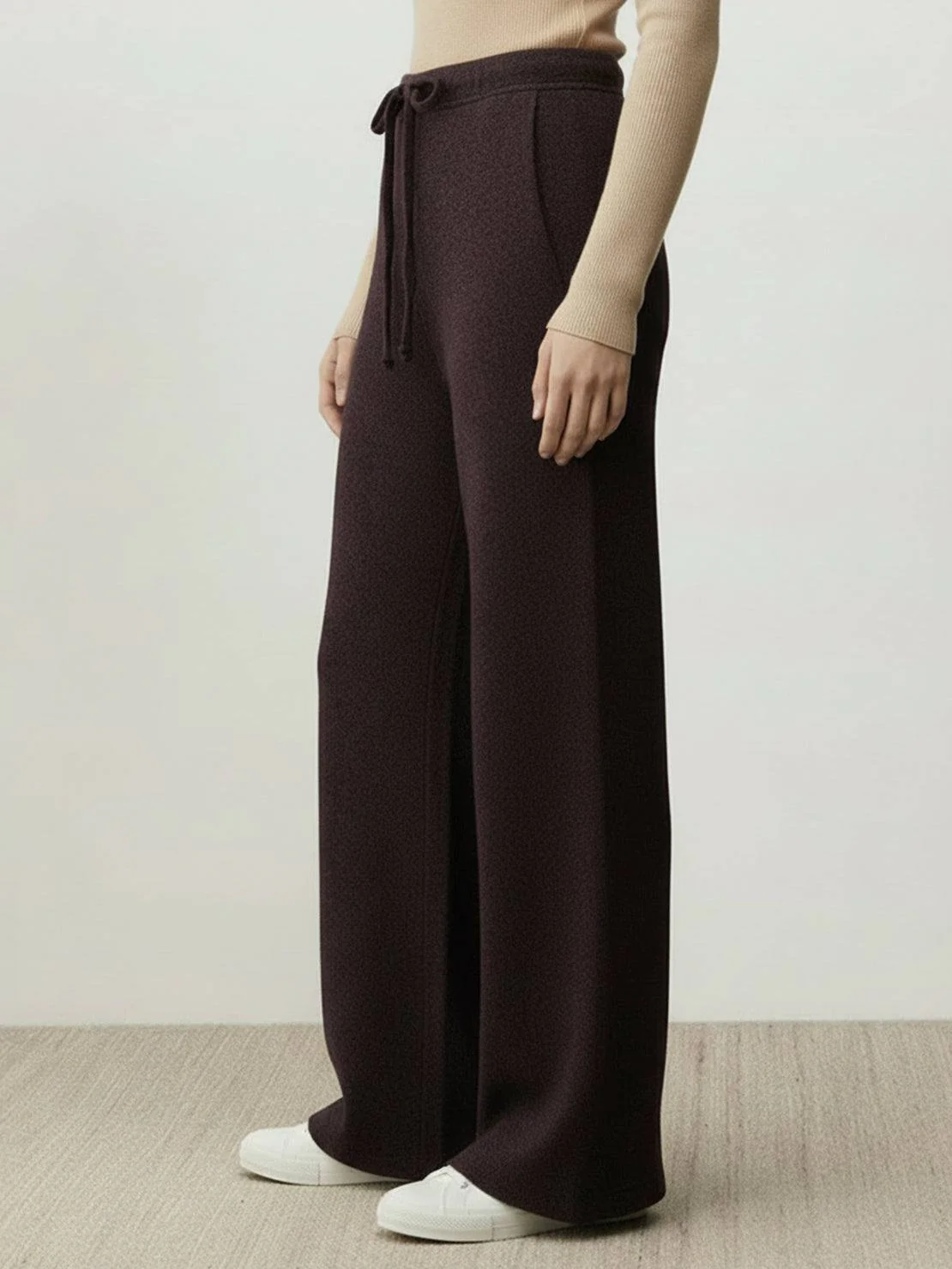 Lightweight Wool Wide Leg Pants - Image 20