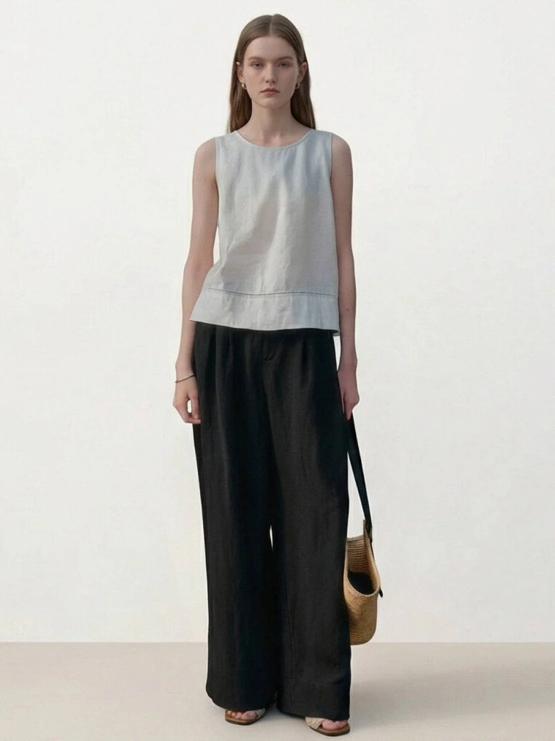 Linen-Bamboo Pleated Wide-Leg Pants - Image 13