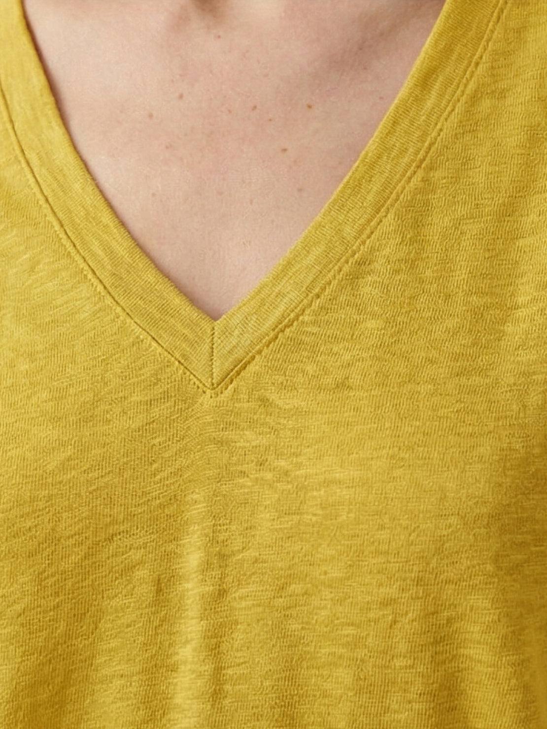 Linen-Bamboo V-Neck Tee - Image 10