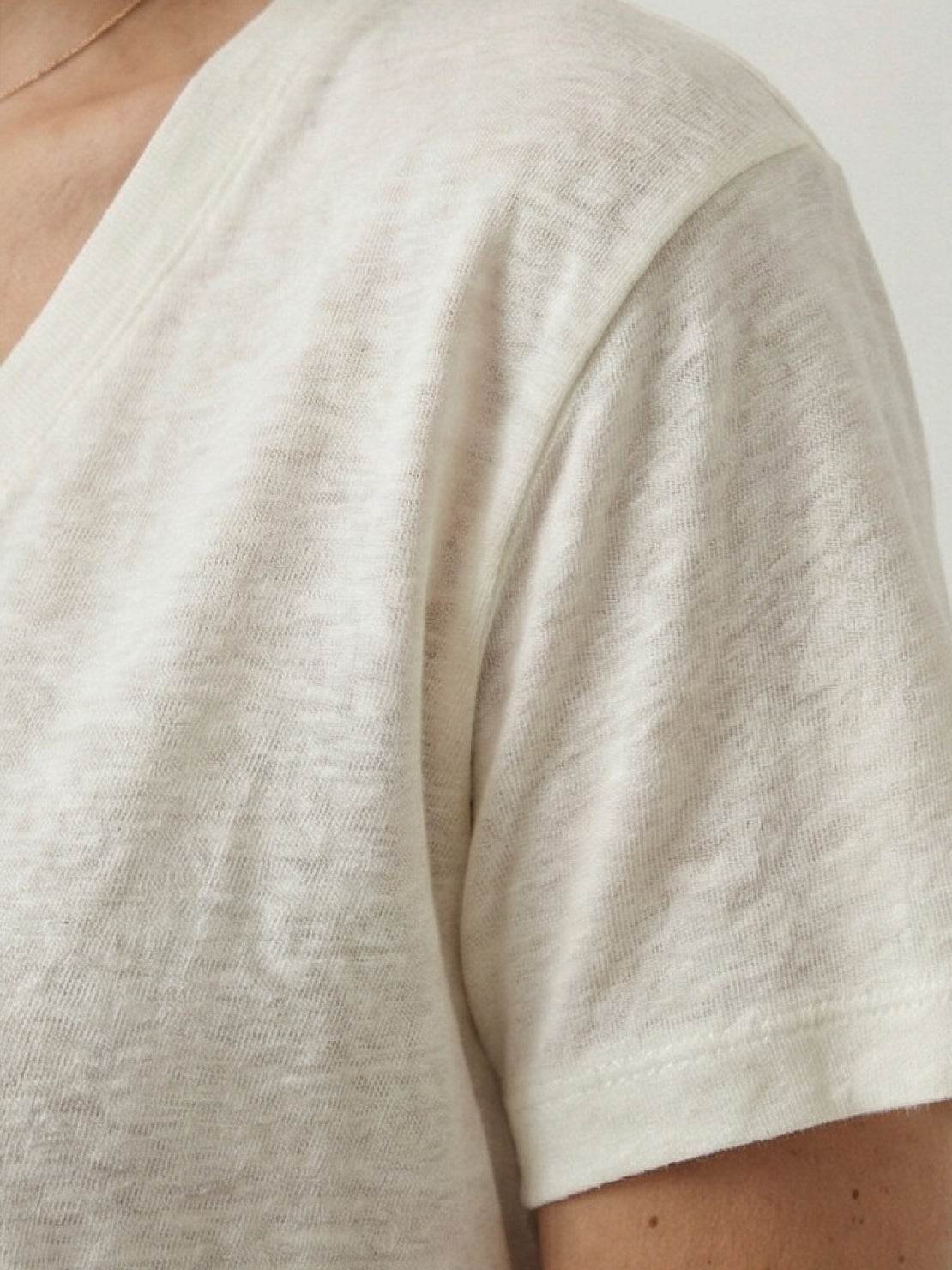 Linen-Bamboo V-Neck Tee - Image 15