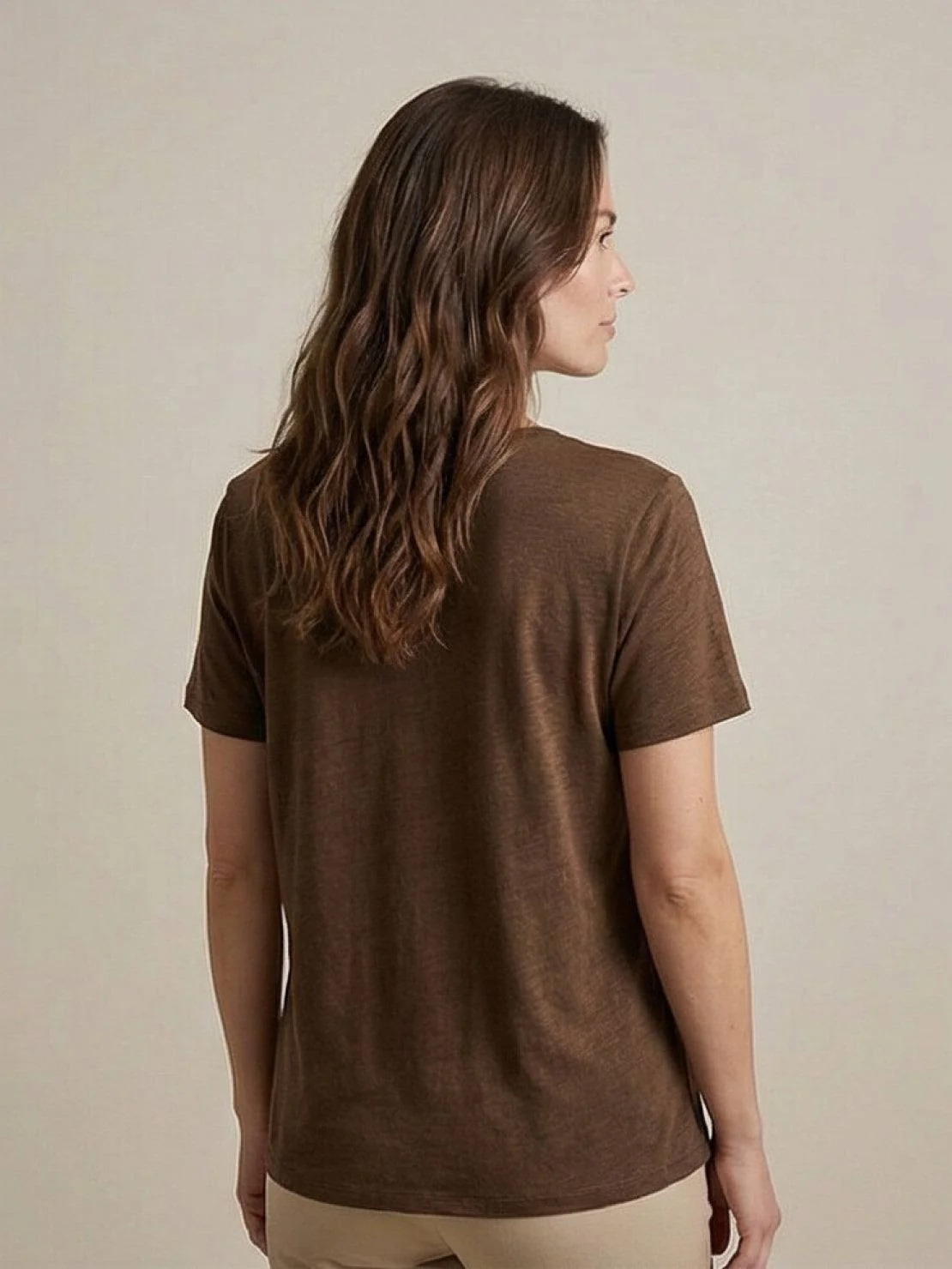 Linen-Bamboo V-Neck Tee - Image 18