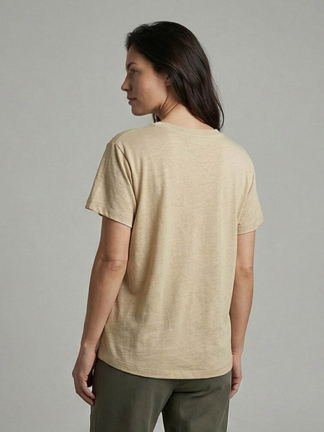 Linen-Bamboo V-Neck Tee - Image 3