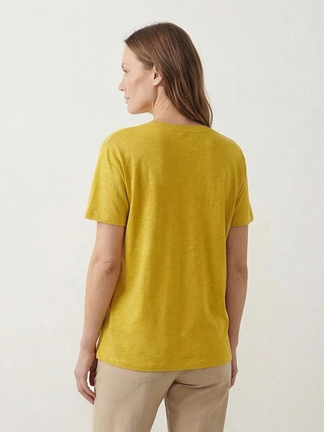 Linen-Bamboo V-Neck Tee - Image 8
