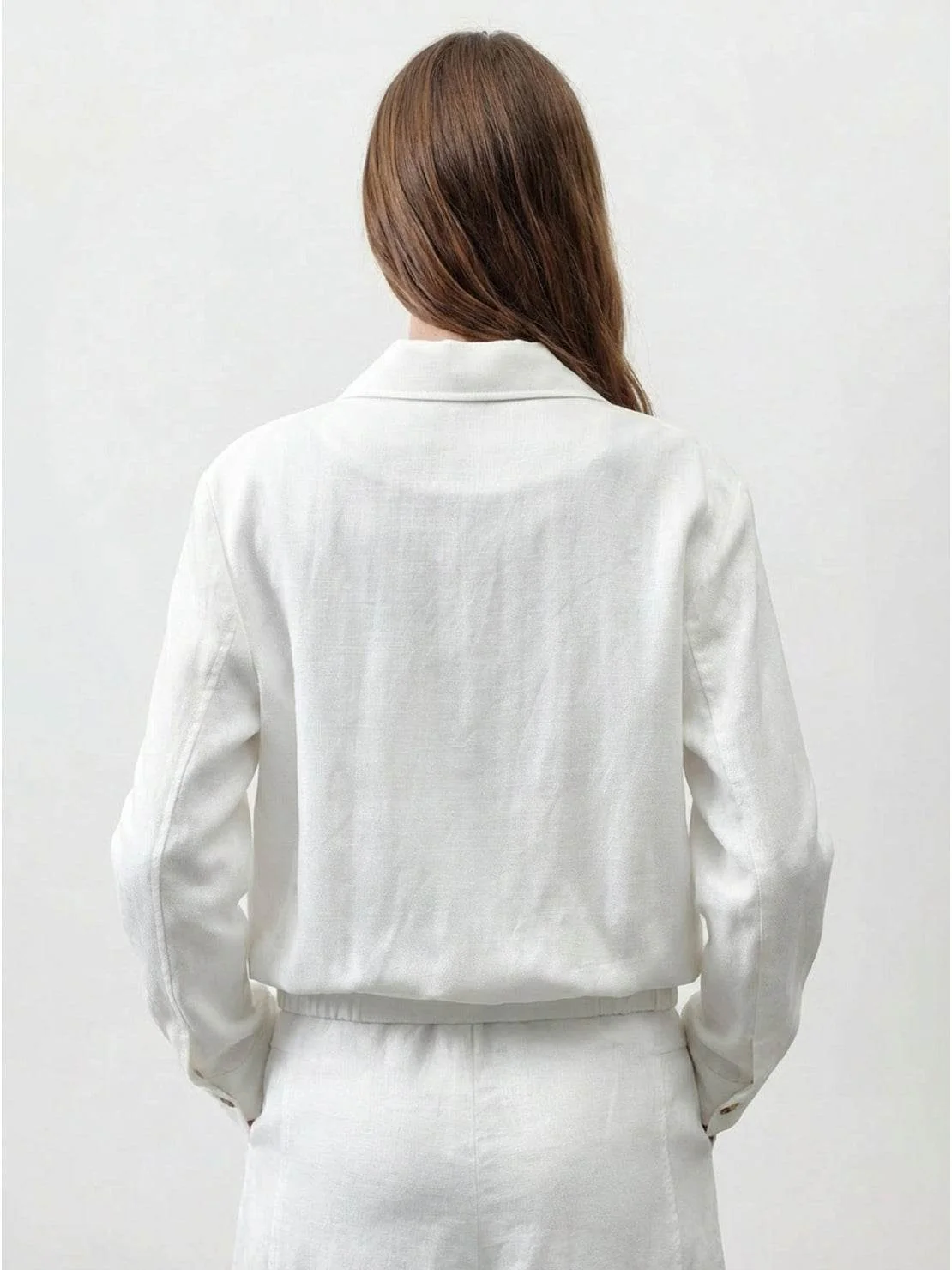 Linen-Lyocell Zip Bomber Jacket - Image 11