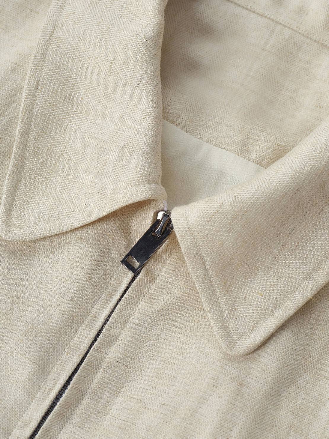 Linen-Lyocell Zip Bomber Jacket - Image 6