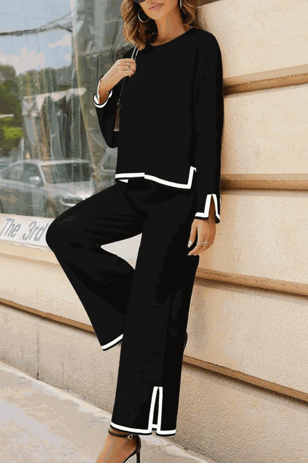 Long Sleeved Relaxed Fit Lounge Two-Piece Set - Image 10