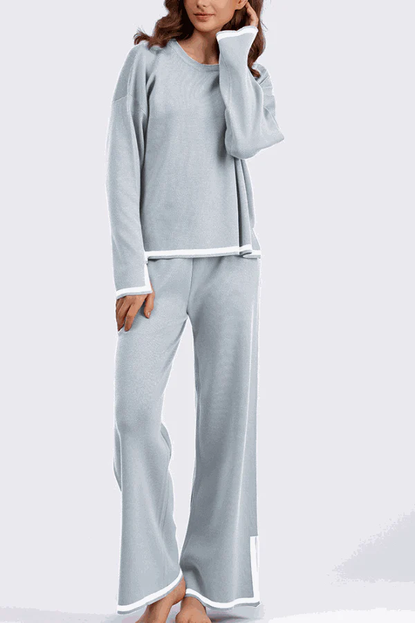 Long Sleeved Relaxed Fit Lounge Two-Piece Set - Image 13