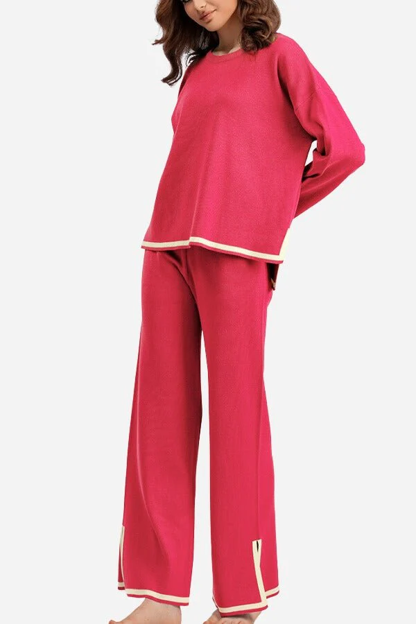 Long Sleeved Relaxed Fit Lounge Two-Piece Set - Image 14
