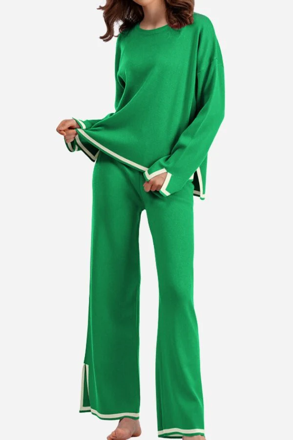 Long Sleeved Relaxed Fit Lounge Two-Piece Set - Image 15