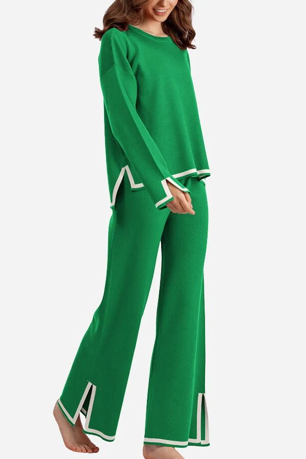 Long Sleeved Relaxed Fit Lounge Two-Piece Set - Image 16