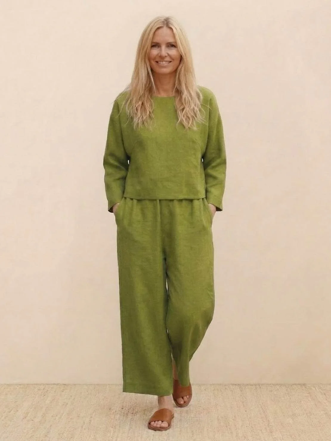 Loose Solid Color Two-Piece Set - Image 13