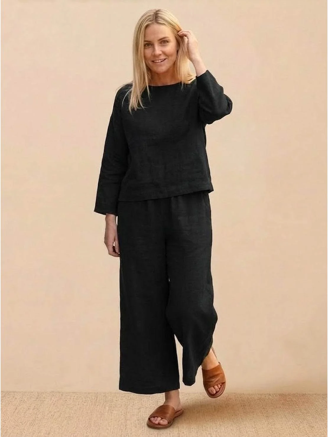 Loose Solid Color Two-Piece Set - Image 25