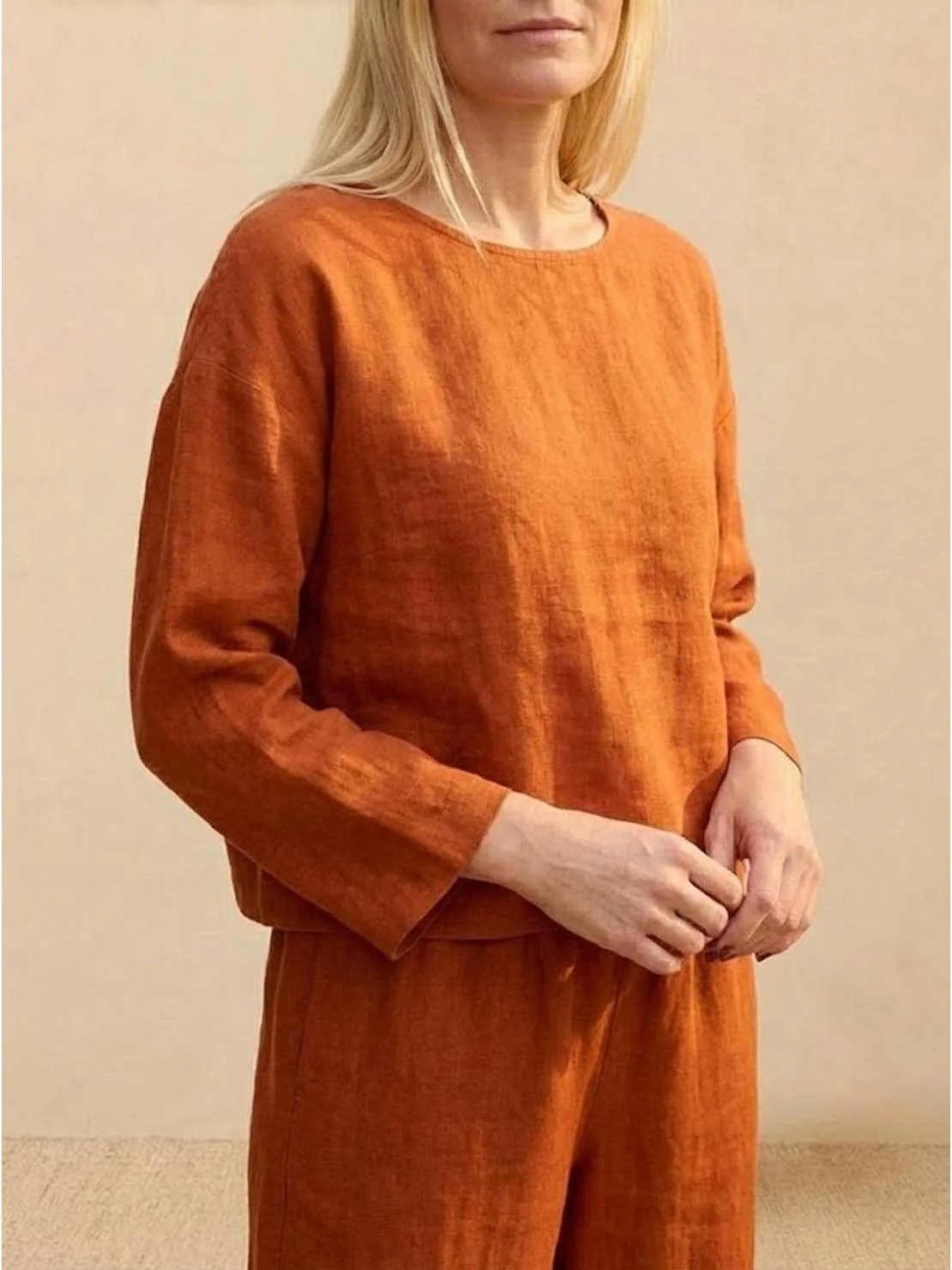 Loose Solid Color Two-Piece Set - Image 4