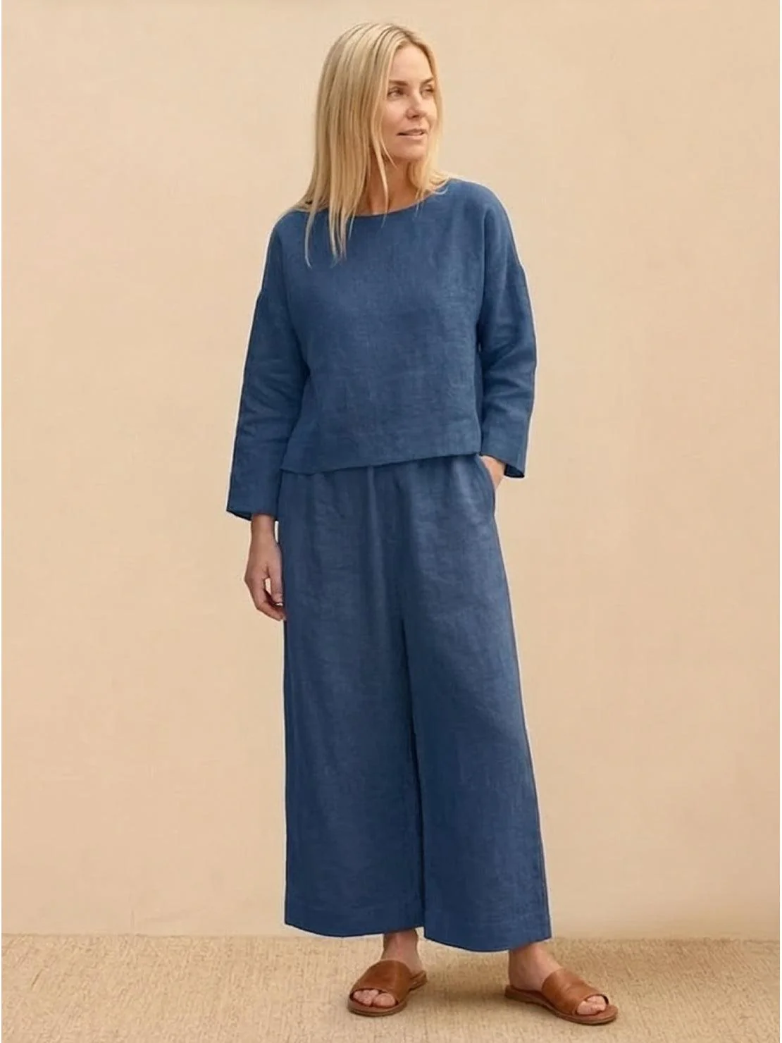 Loose Solid Color Two-Piece Set - Image 7