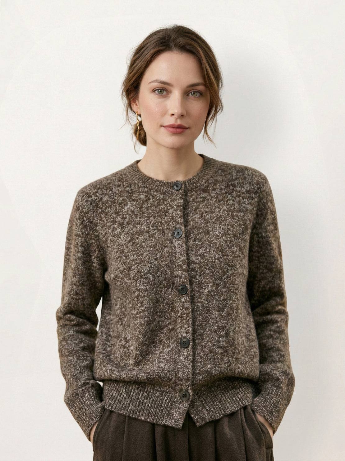 Marled Knit Merino Wool Cardigan - Image 11