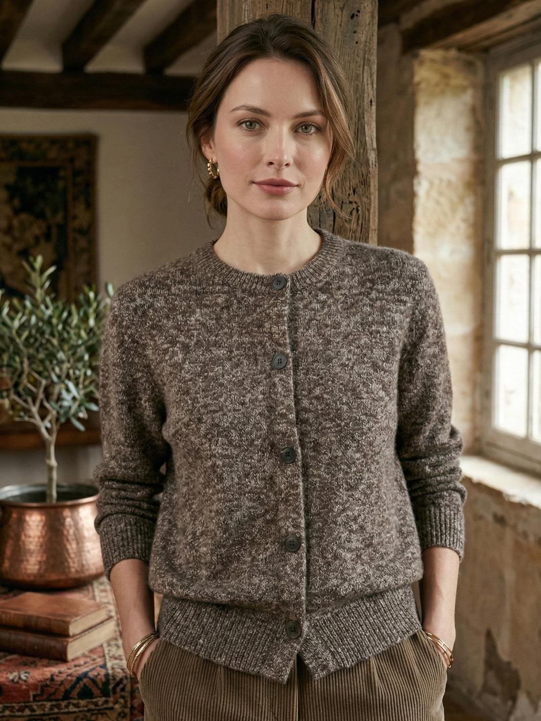 Marled Knit Merino Wool Cardigan - Image 12