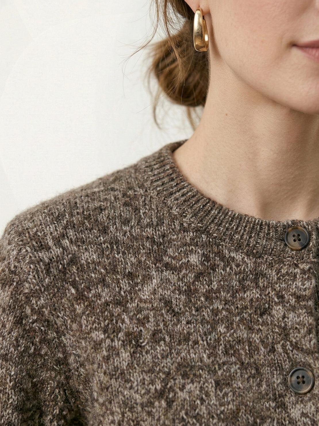 Marled Knit Merino Wool Cardigan - Image 15