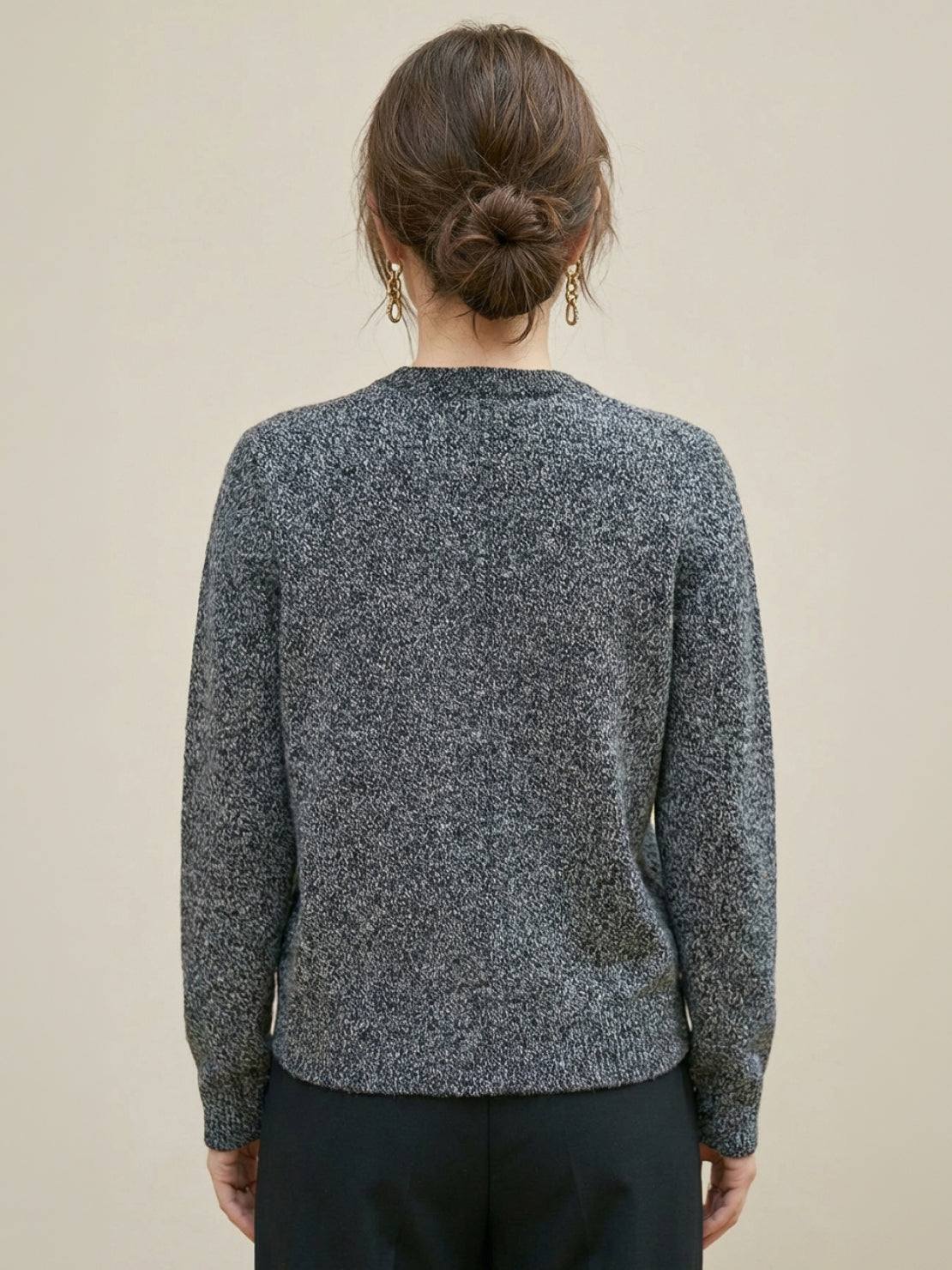 Marled Knit Merino Wool Cardigan - Image 19