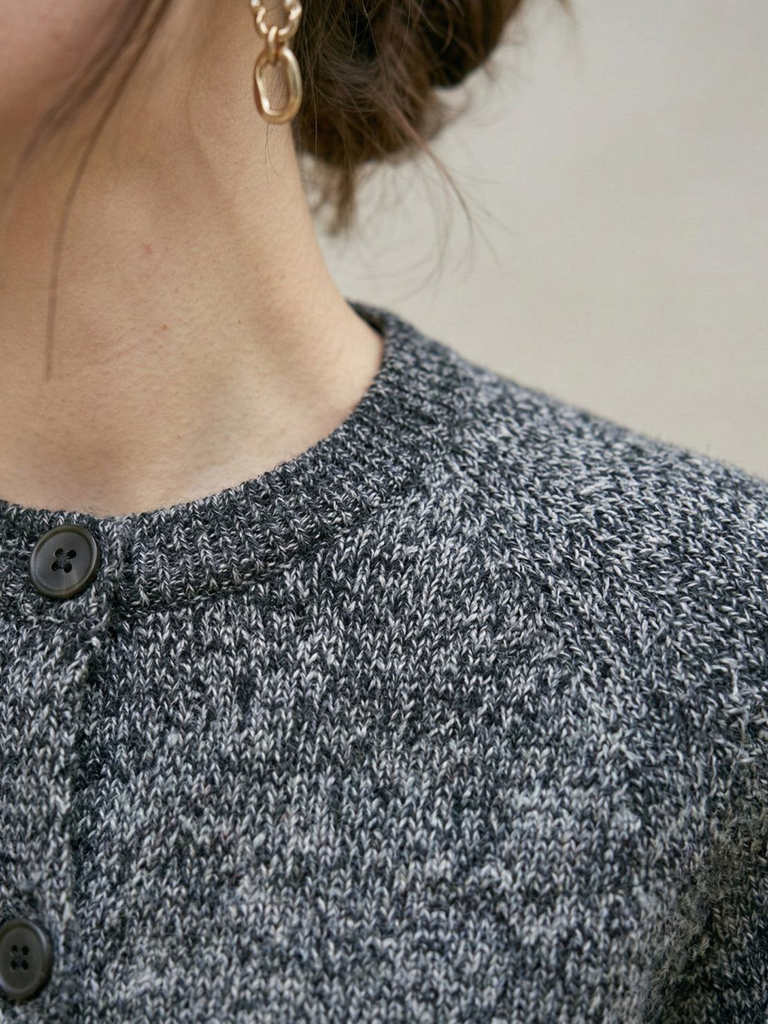 Marled Knit Merino Wool Cardigan - Image 20