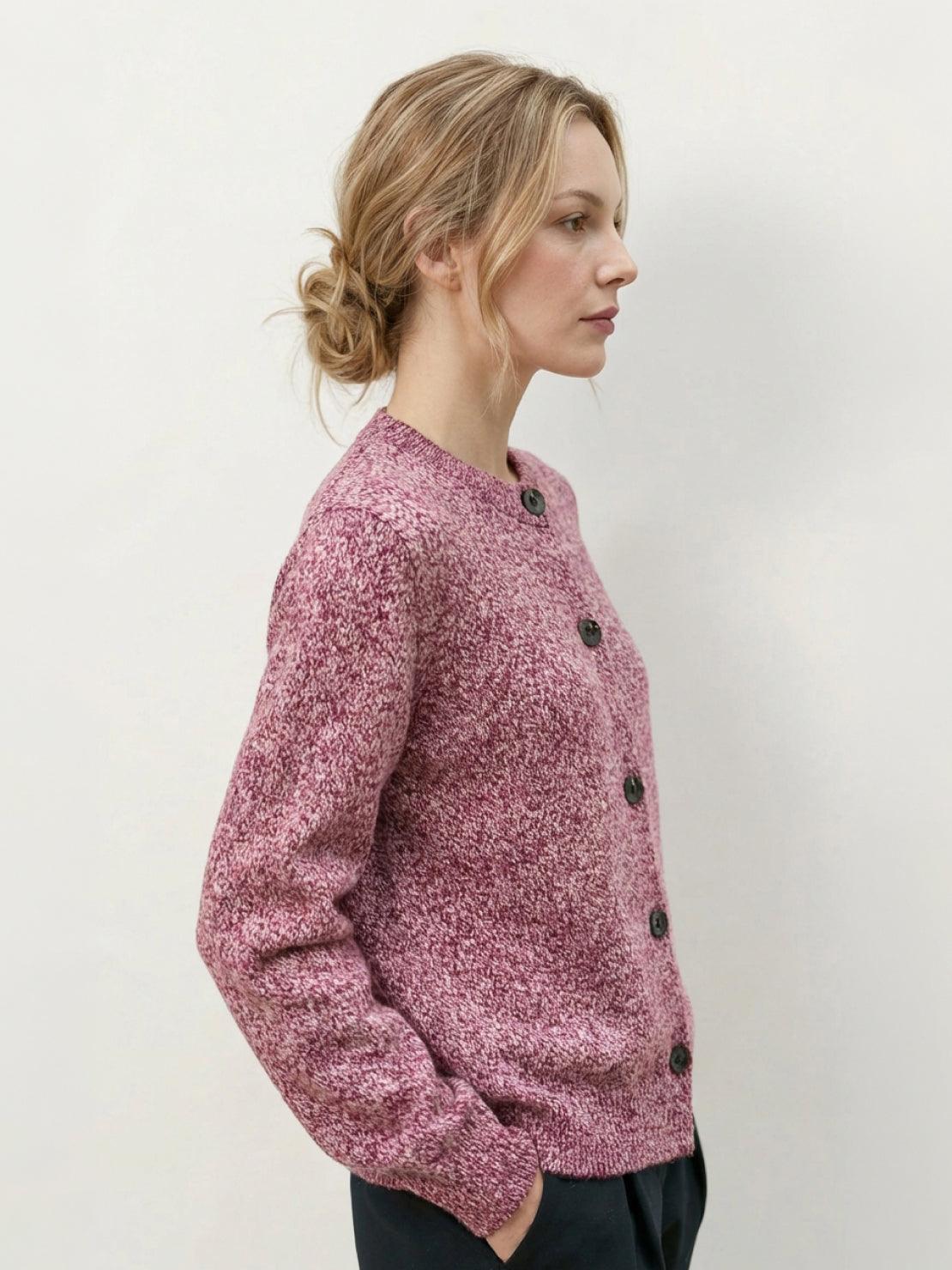 Marled Knit Merino Wool Cardigan - Image 23
