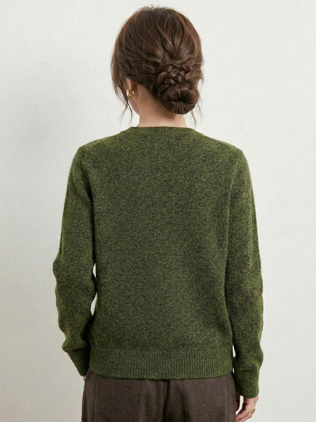 Marled Knit Merino Wool Cardigan - Image 4