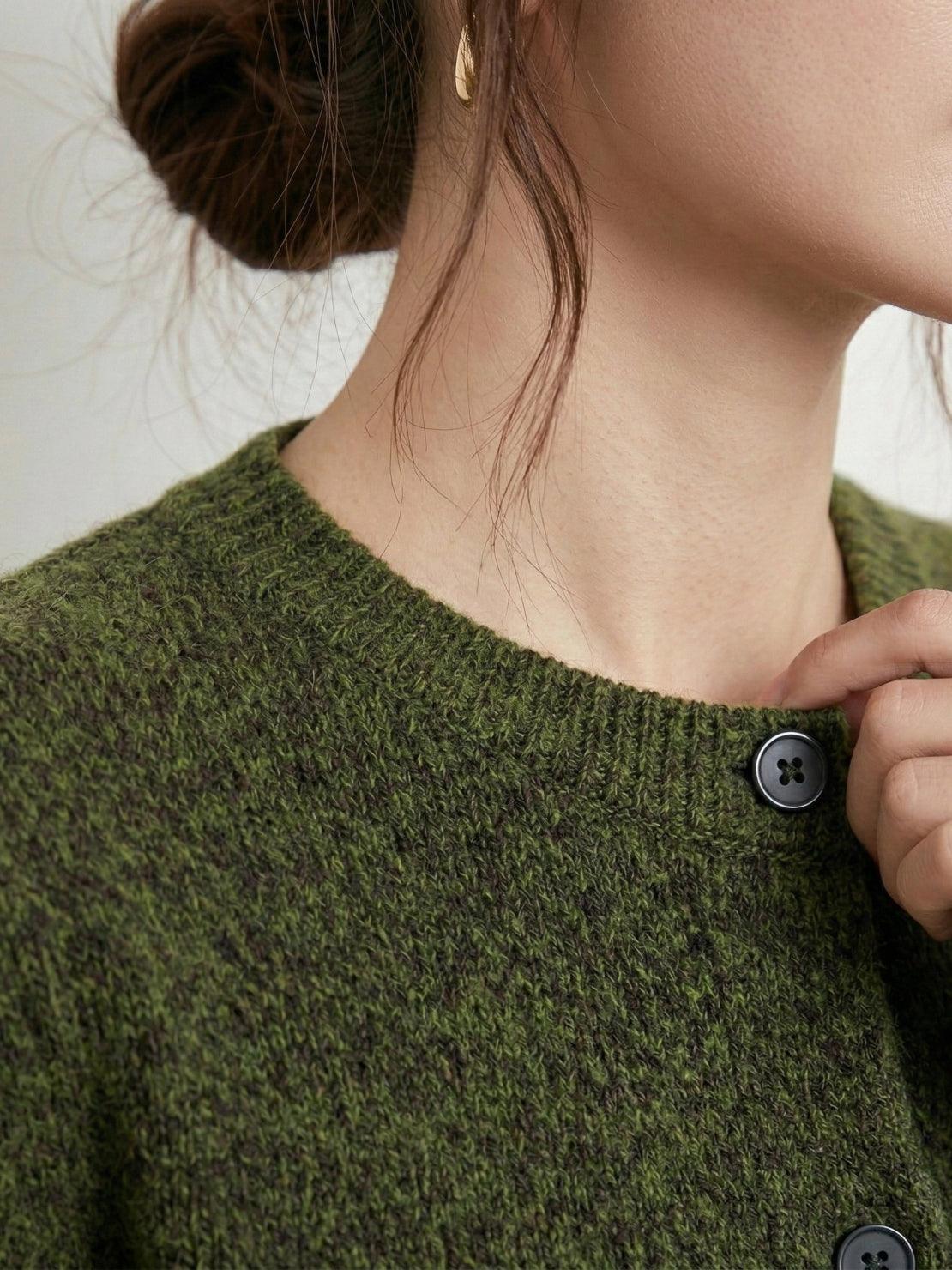 Marled Knit Merino Wool Cardigan - Image 5