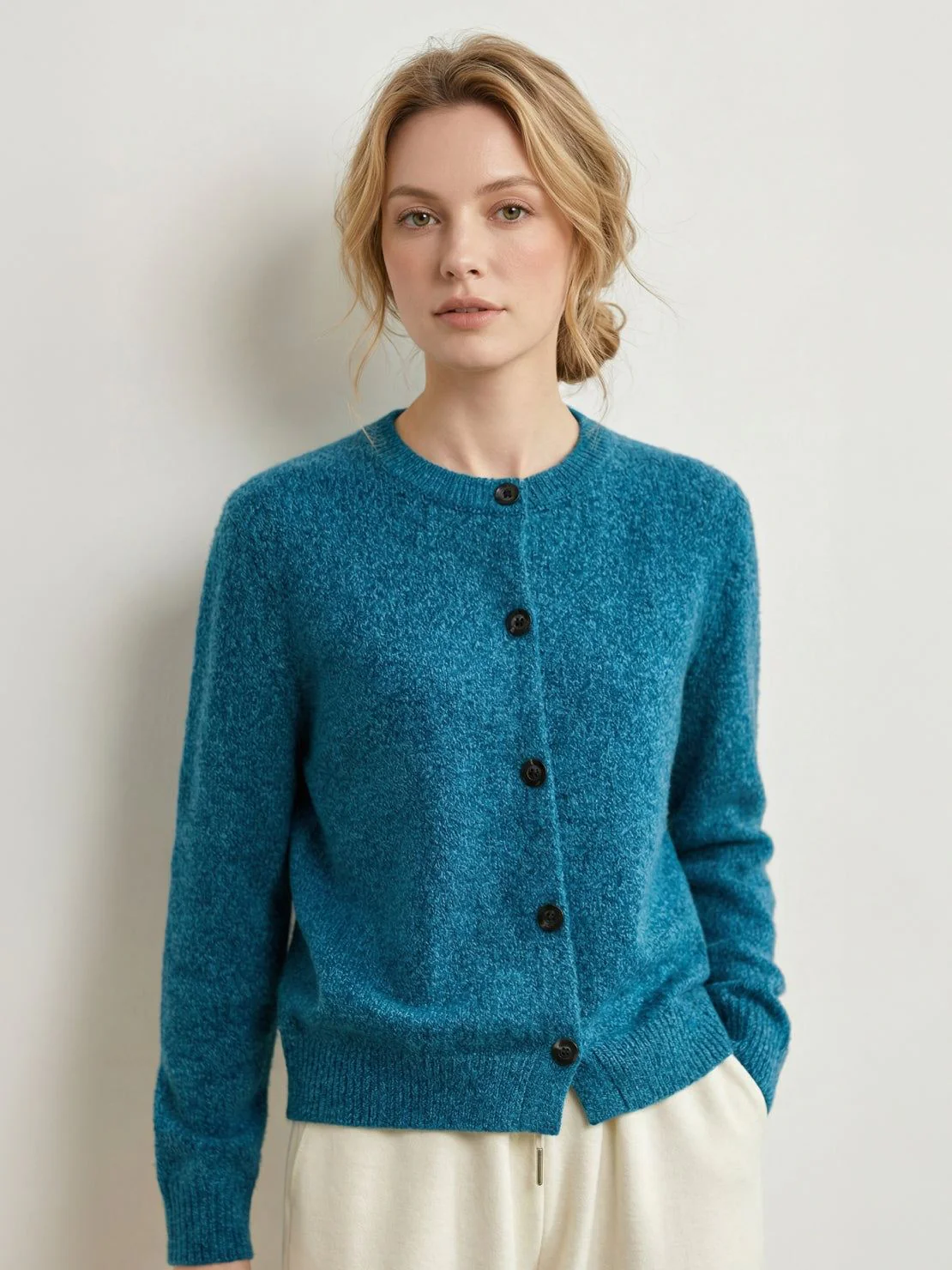 Marled Knit Merino Wool Cardigan - Image 6