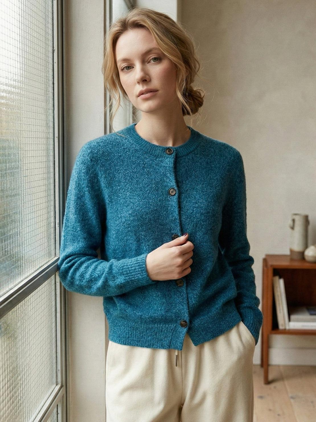 Marled Knit Merino Wool Cardigan - Image 7