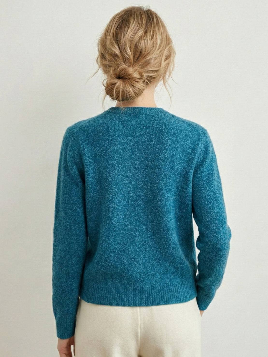 Marled Knit Merino Wool Cardigan - Image 9